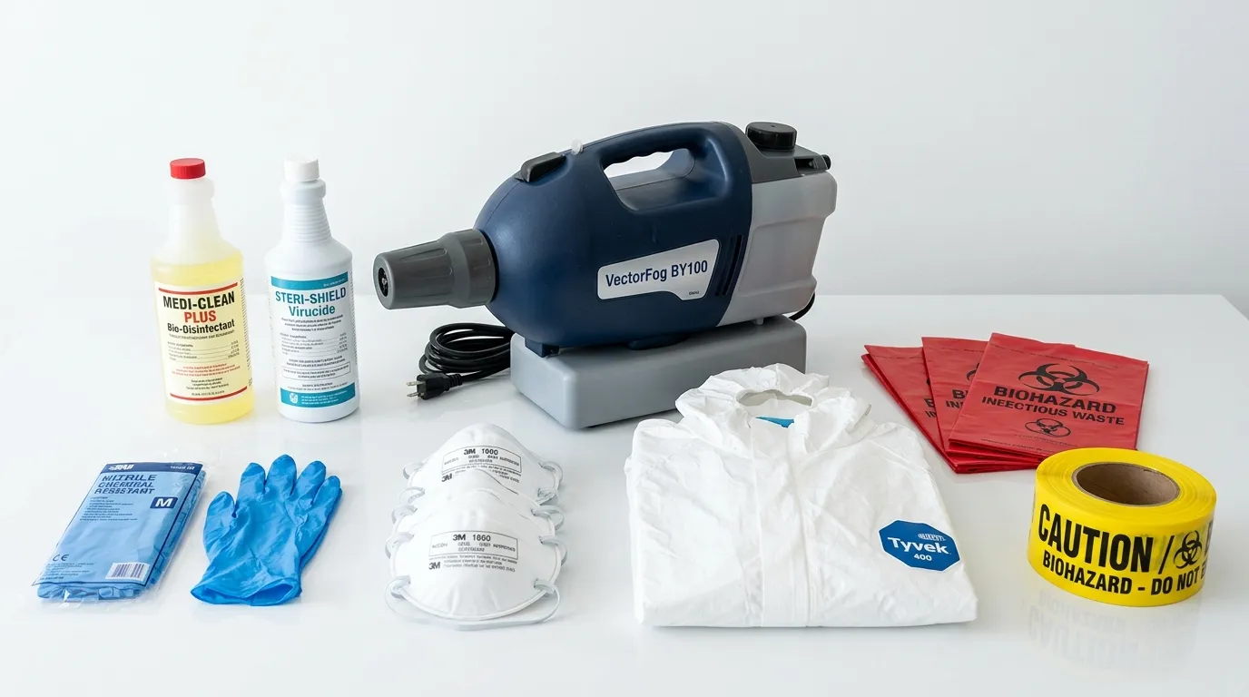 Professional biohazard remediation crew working in Summit